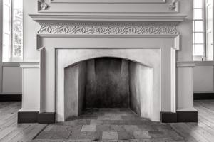 Drawing room mantel as created in 1769; niches in firebox create